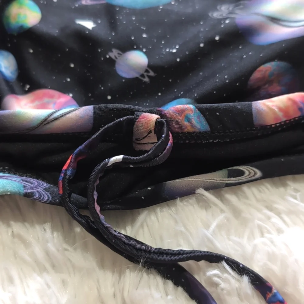 Blackmilk Galaxy Paper Universe Roped In Strappy Space Bandeau Bikini Top Large